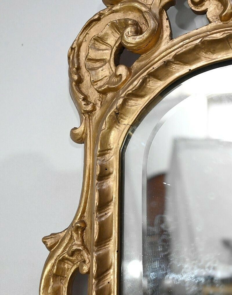 Louis XV Mirror In Golden Wood, Rocaille – 19th Century photo vinterior