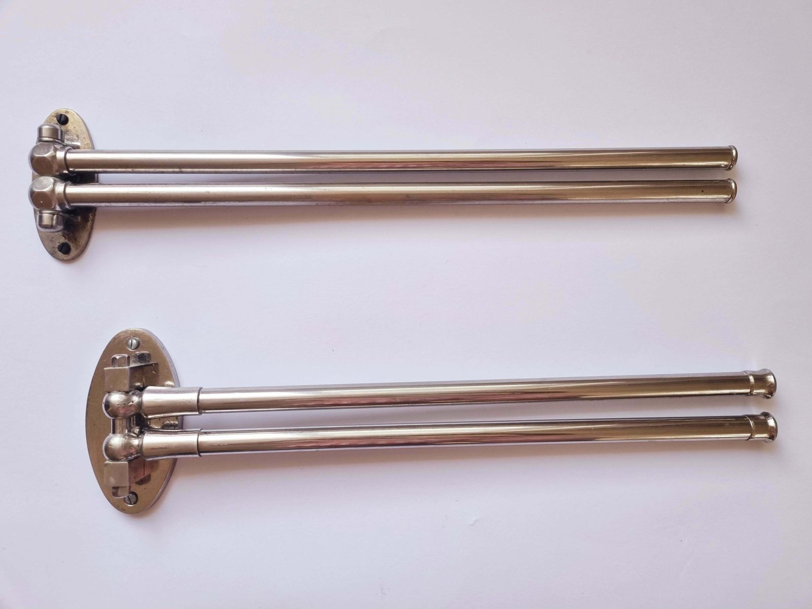 Set Of Two Functionalism, Art Deco Chrome Towel Holders, 1930s photo furniture