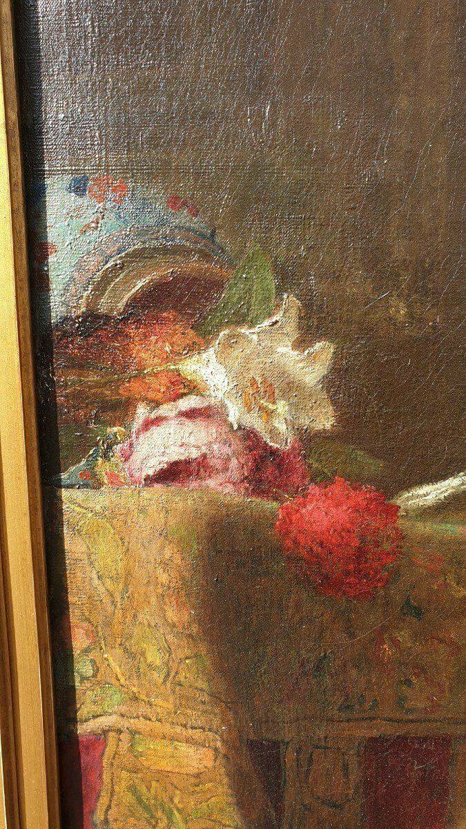 If Ingomar, The Overturned Vase, Hst Signed, Late 19th Century photo for sale
