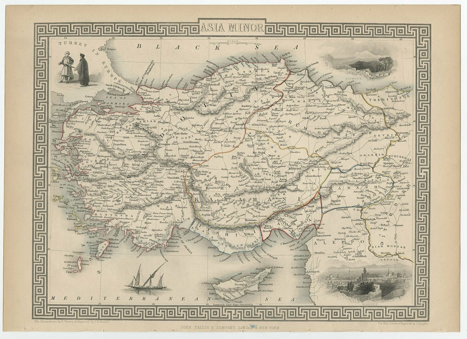 Antique Steel Engraved Map Of Asia Minor
