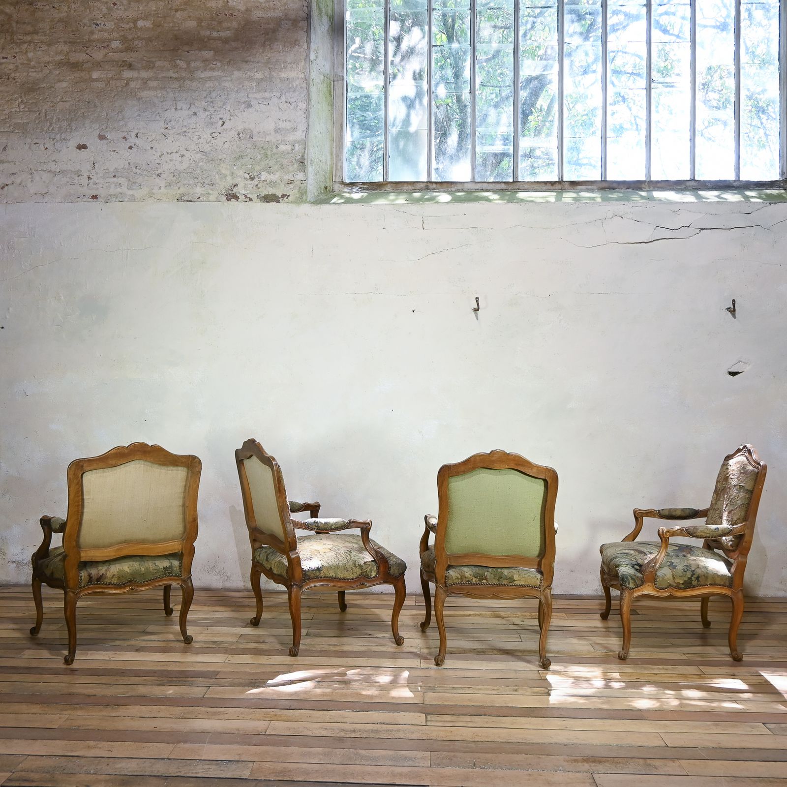 A Set Of Four 19th Century French Louis XV Fauteuils Open Armchairs photo Furniture