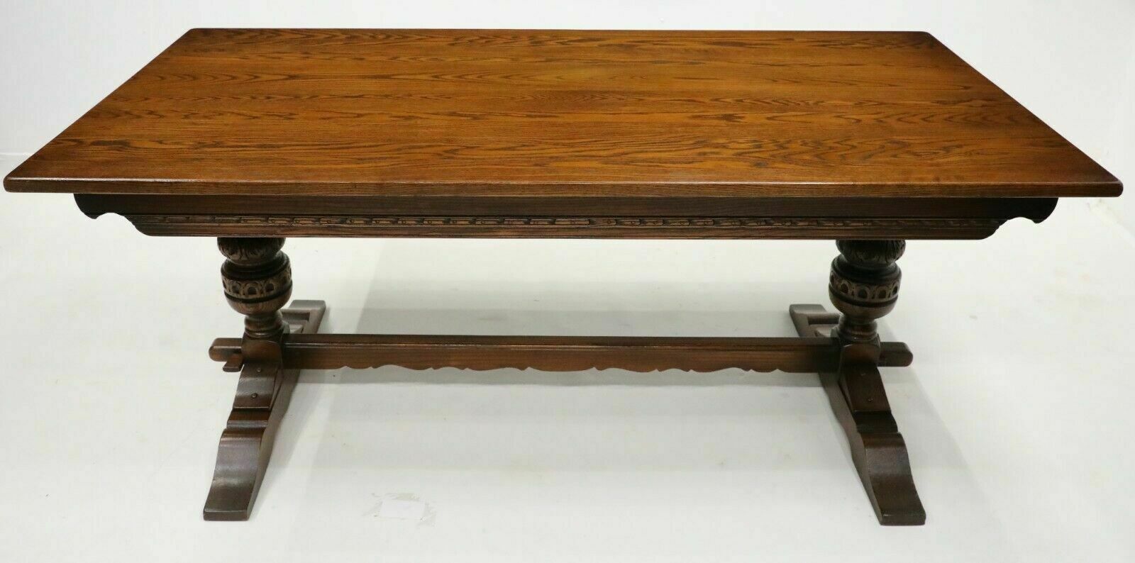 Solid English Oak Dining Table Tudor Style Seats Up To 8 Places photo buy