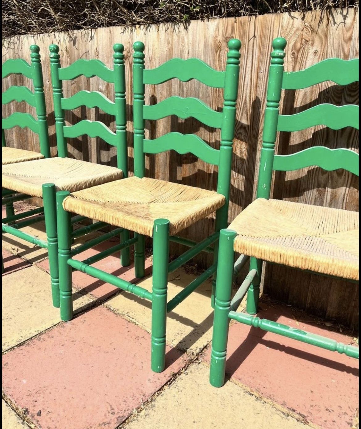 Farrow & Ball Painted Rush Seats X4 photo furniture