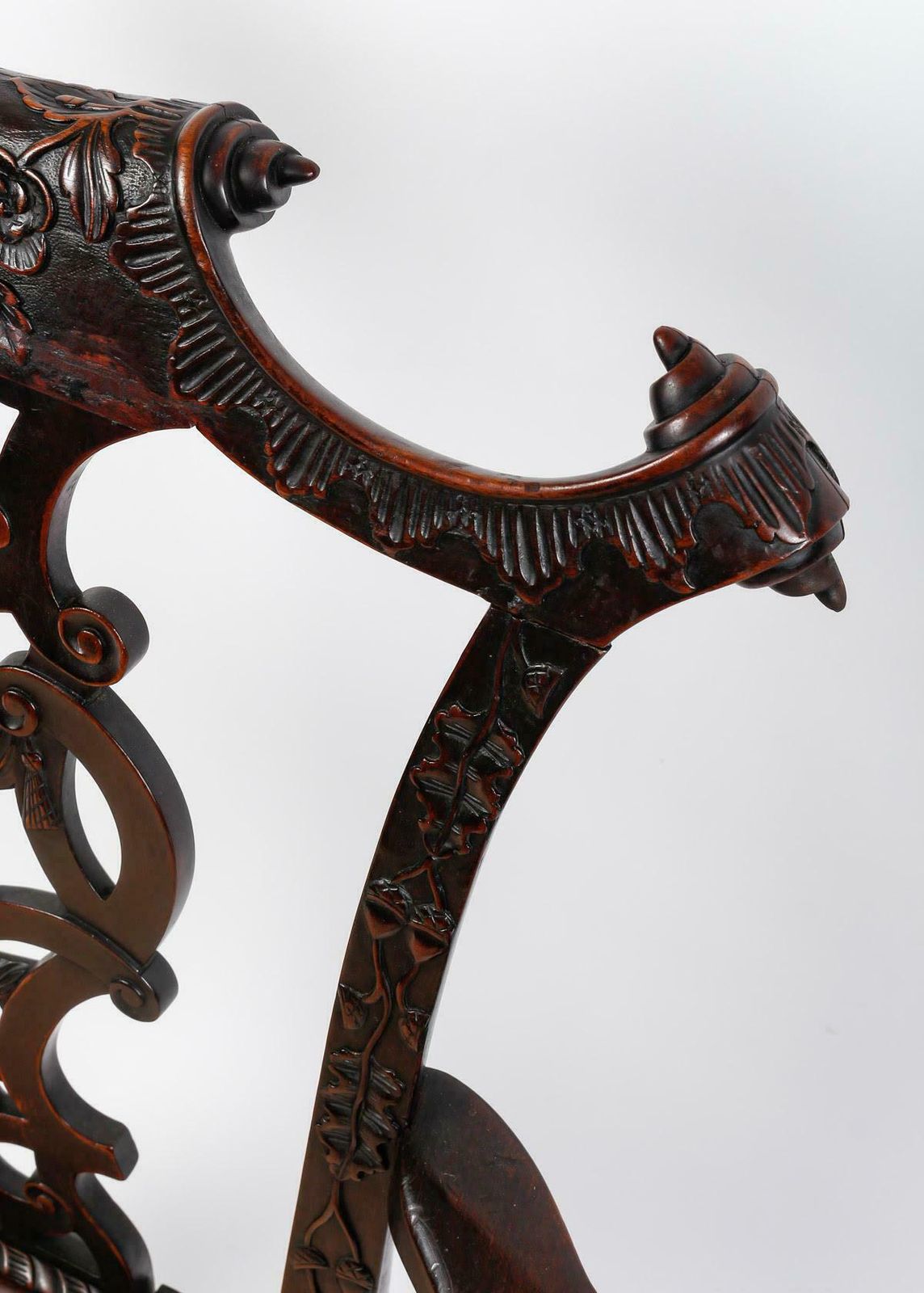 Suite Of 3 Chairs And An Armchair In The Chippendale Style, 19th Century. photo vintage