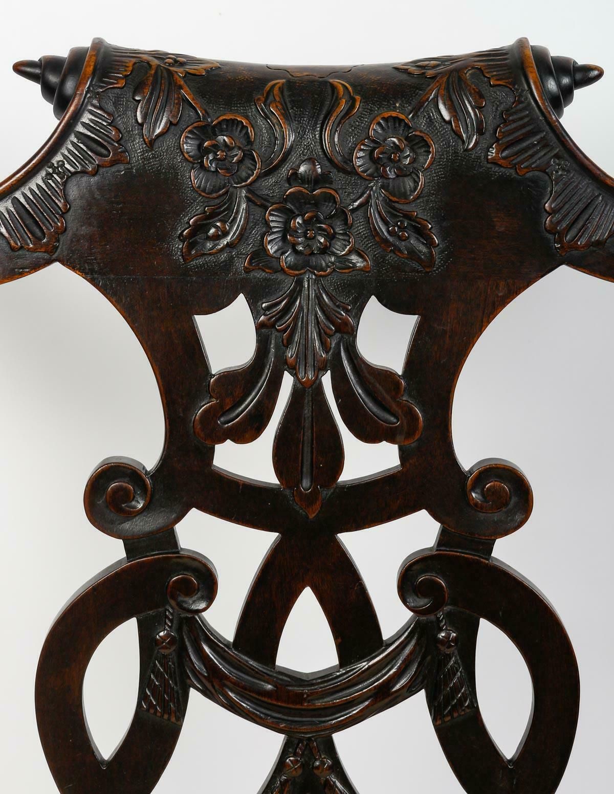photo vinterior Suite Of 3 Chairs And An Armchair In The Chippendale Style, 19th Century.