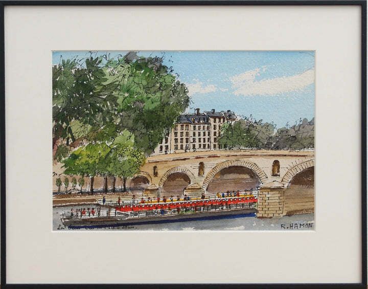 'The Pont Marie And Bateau Mouche' In Paris By Roland Hamon (1971)