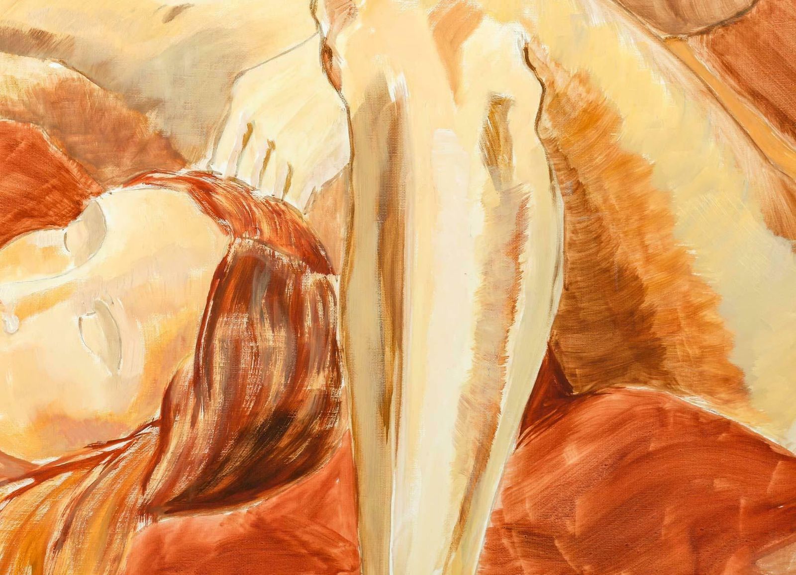 Painting, Oil On Canvas By Artist Evelyne Luez, Xxth Century. photo furniture