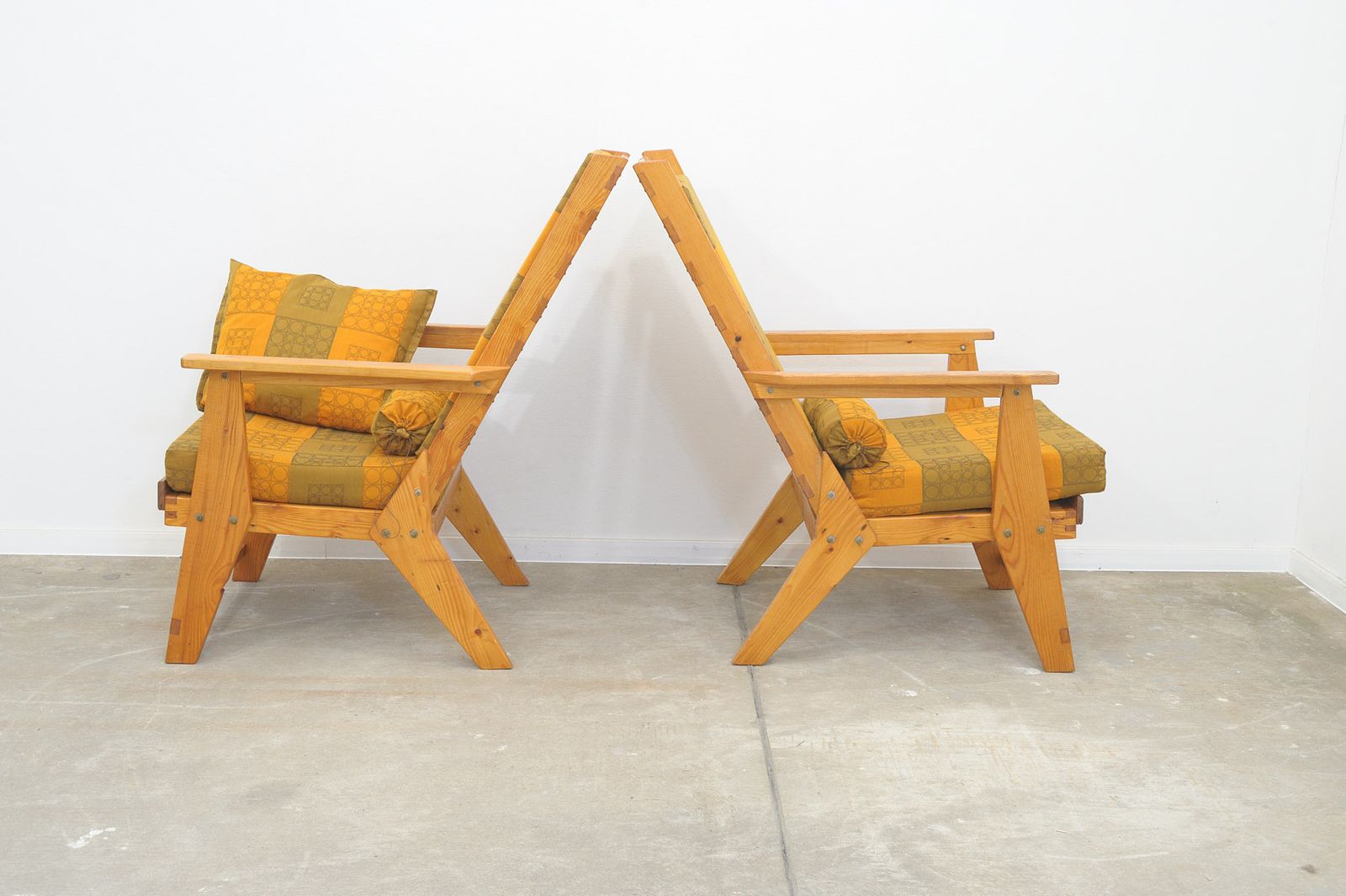 Scandinavian Style Pine Wood Armchairs, 1970´S, Set Of 2 photo vinterior