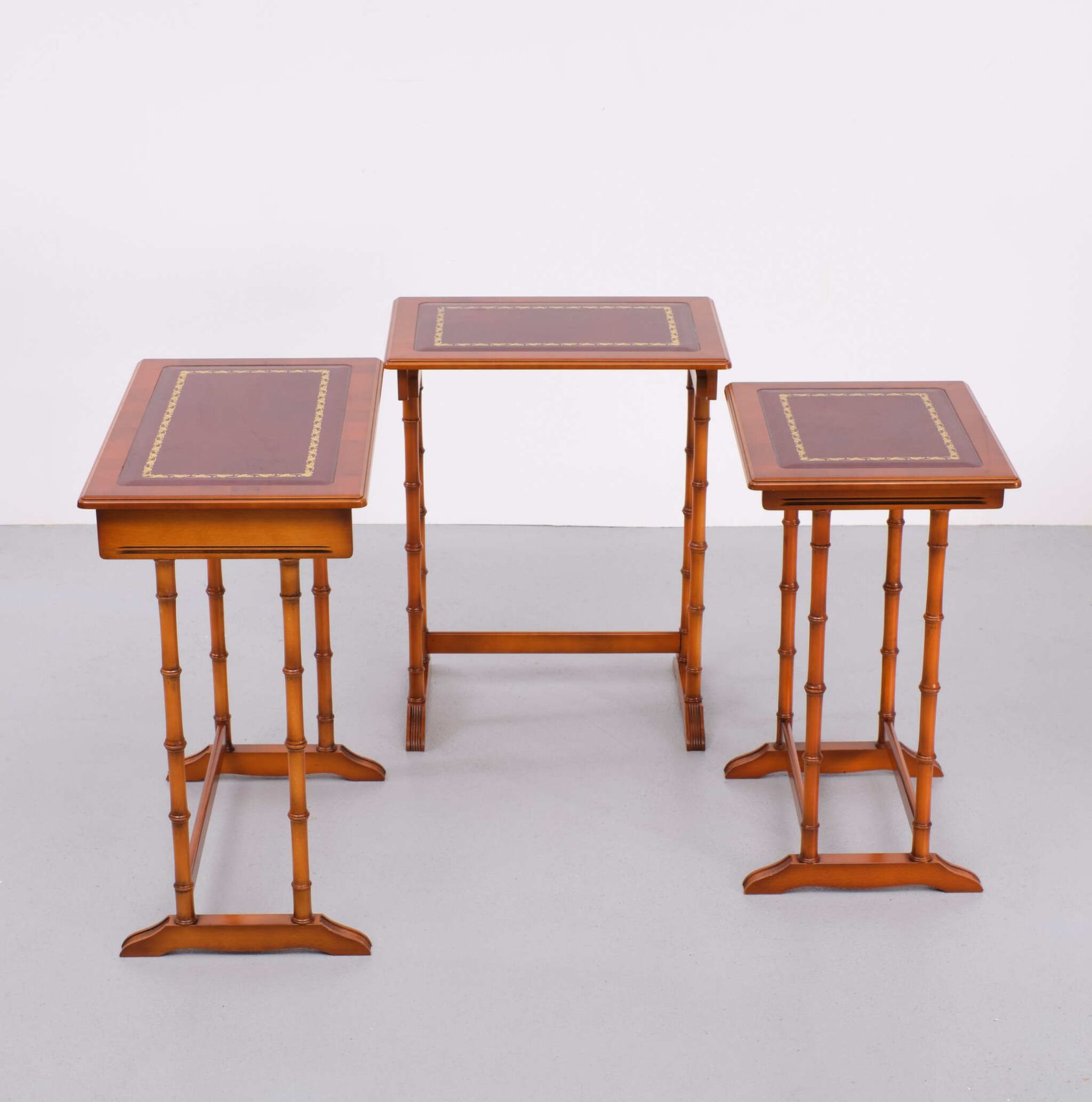 English Cherrywood Nesting Tables From Heldense, 1978, Set Of 3 photo for sale