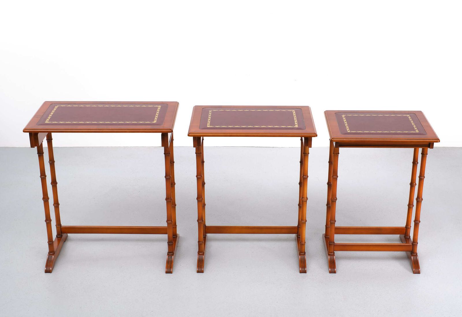 English Cherrywood Nesting Tables From Heldense, 1978, Set Of 3 photo vintage