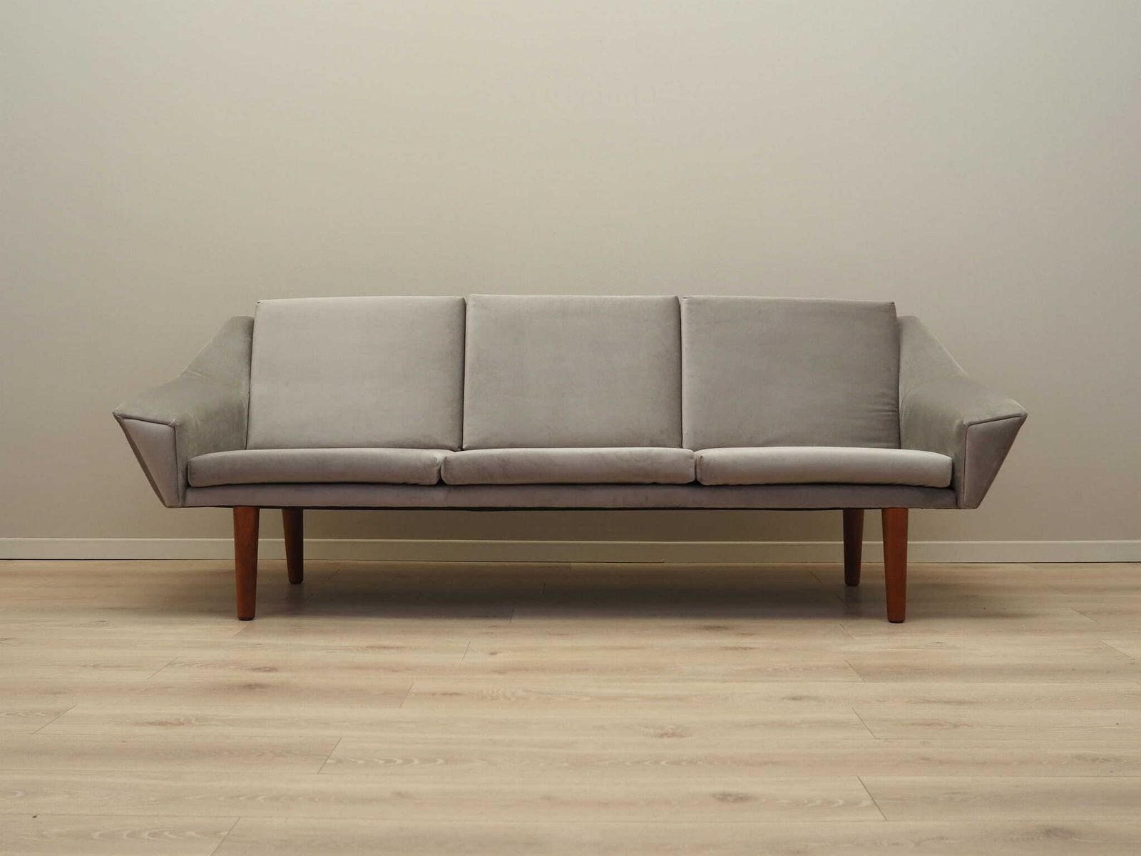 Grey Velour Sofa, Danish Design, 1980s, Production: Denmark photo furniture