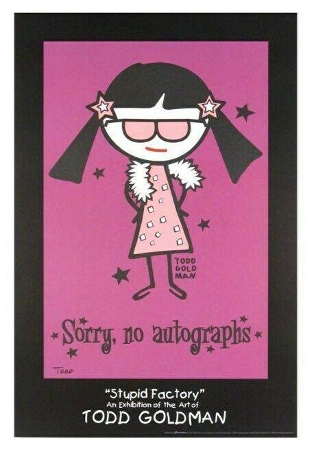 Original Vintage Todd Goldman “Sorry, No Autographs” Lithograph photo furniture