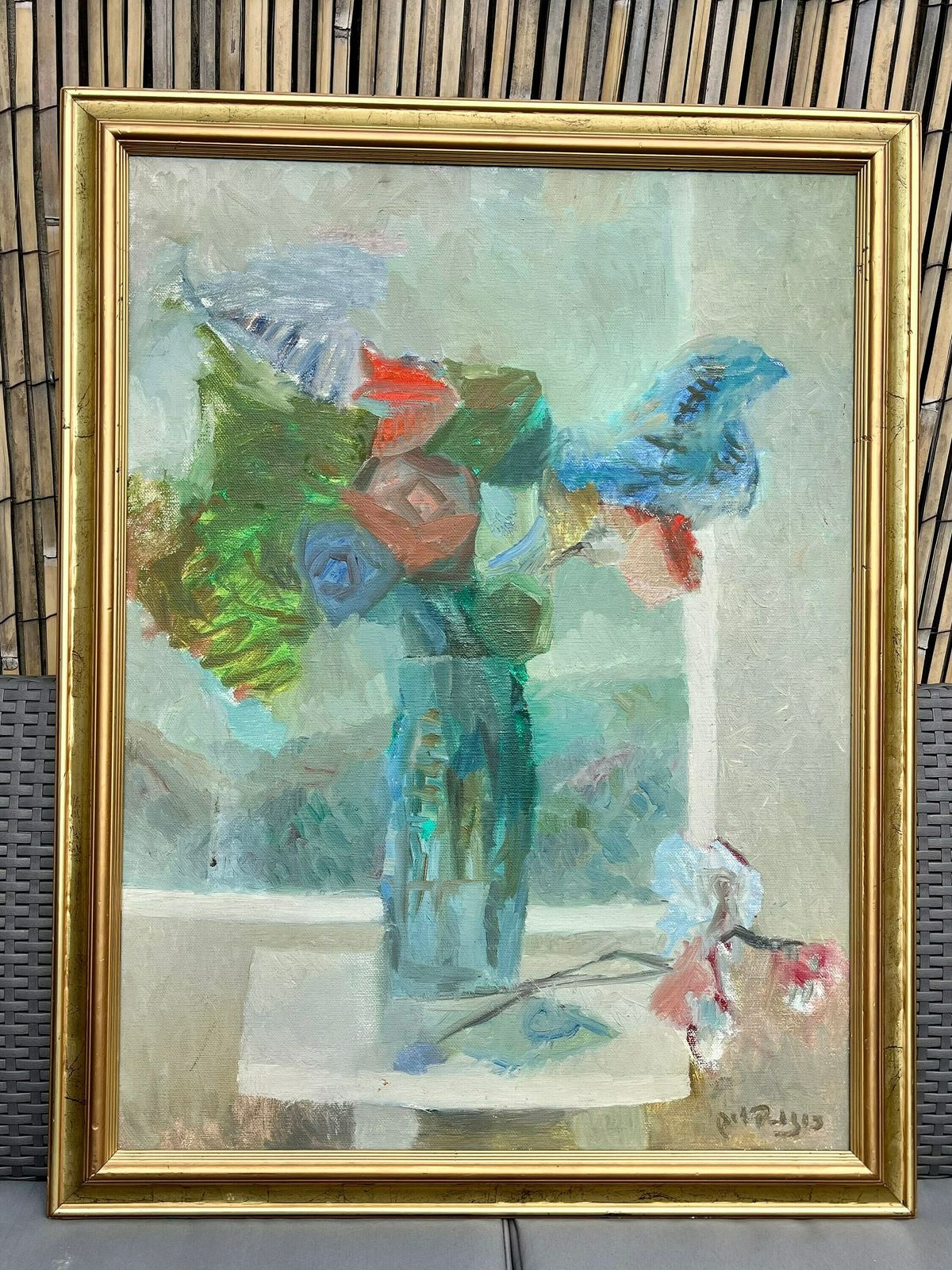 Very Rare Original Vintage Jacob Rosenbaum (Israeli   Polish, B 1924) Still Life, Oil On Canvas, Signed And Framed