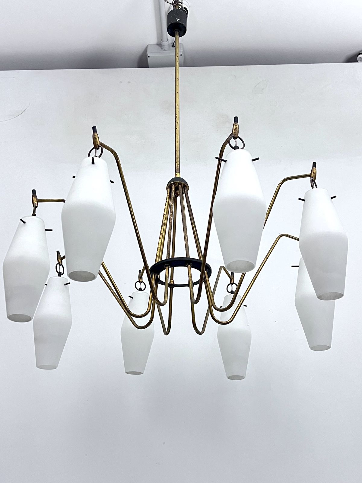 Mid Century Large 8 Arms Arredoluce Manner Chandelier. Italy 1950s photo Lighting