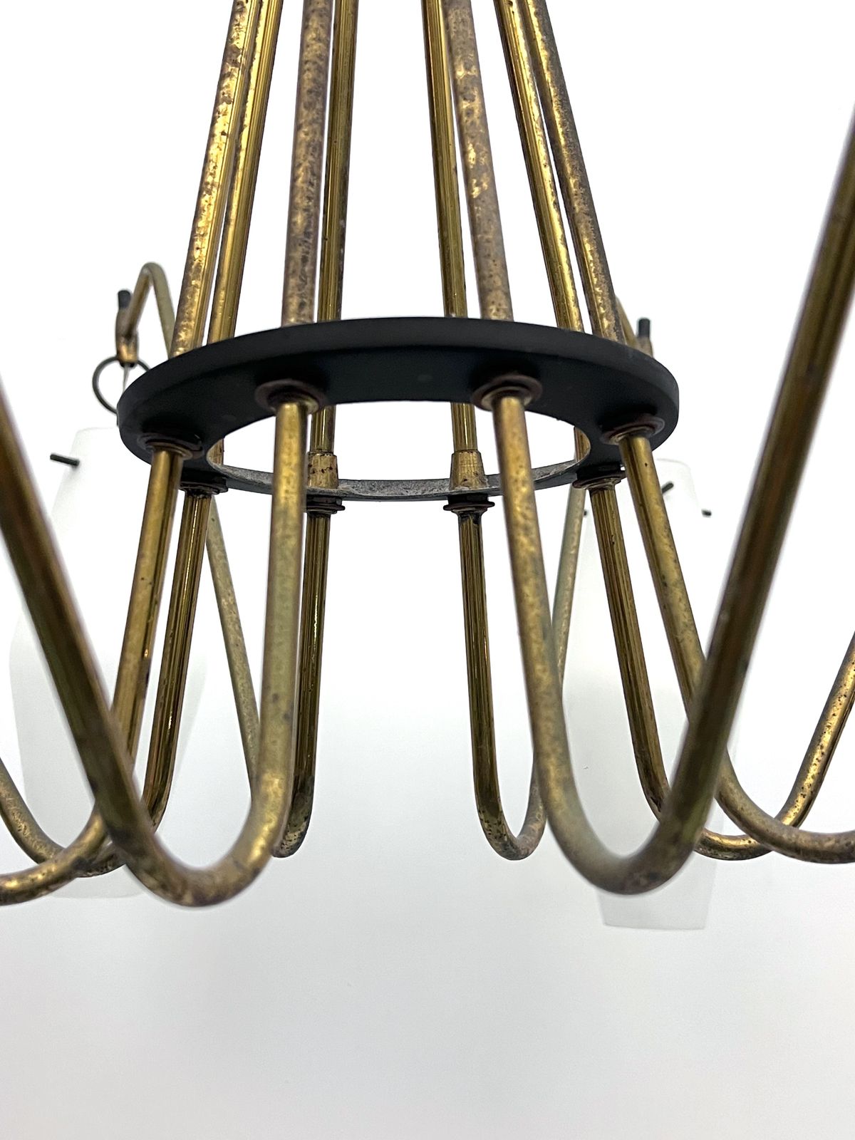 Mid Century Large 8 Arms Arredoluce Manner Chandelier. Italy 1950s photo vintage