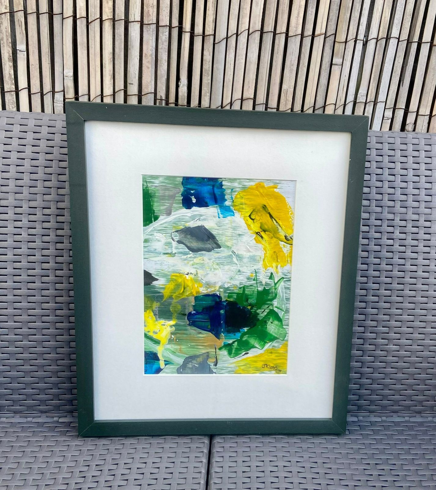 Original Framed Mixed Media Painting ‘Untitled’ J Kloss photo furniture