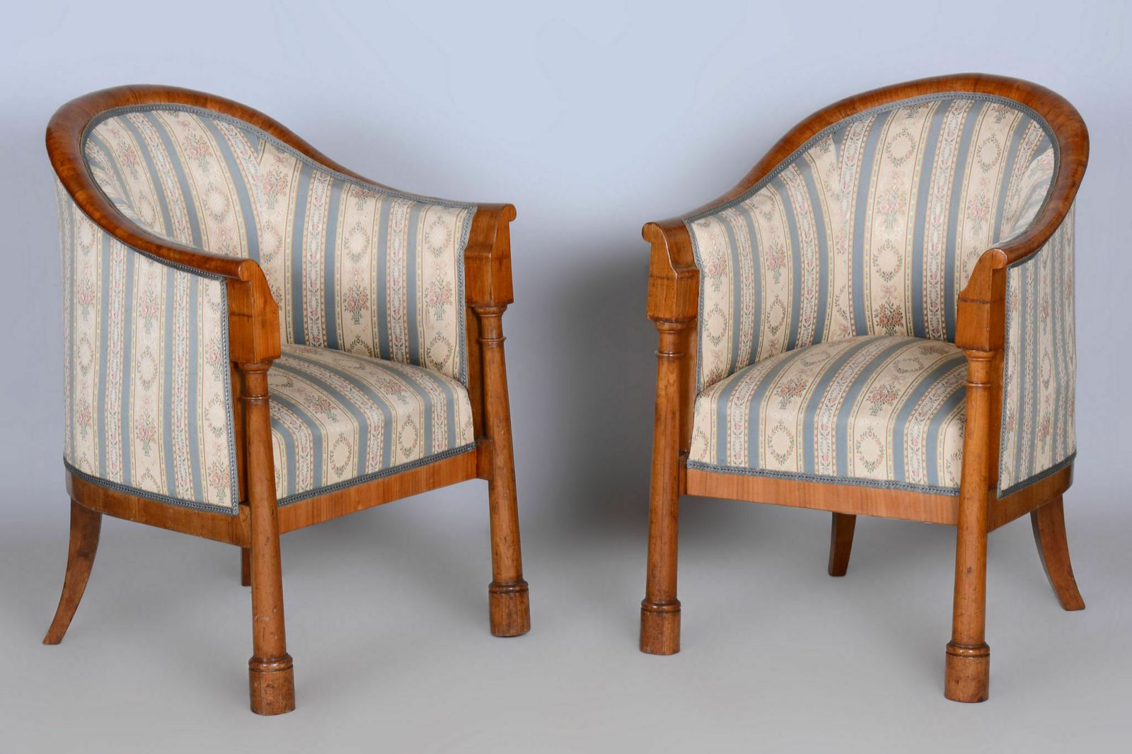 Furniture Restored Biedermeier Birch Seating Set, Revived Polish, Vienna, Austria, 1830s photo