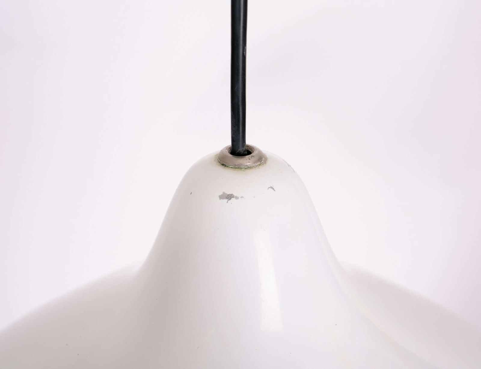 White Pendant Lamp By Lisa Johansson Pape For Orno, Finland 1950s photo for sale