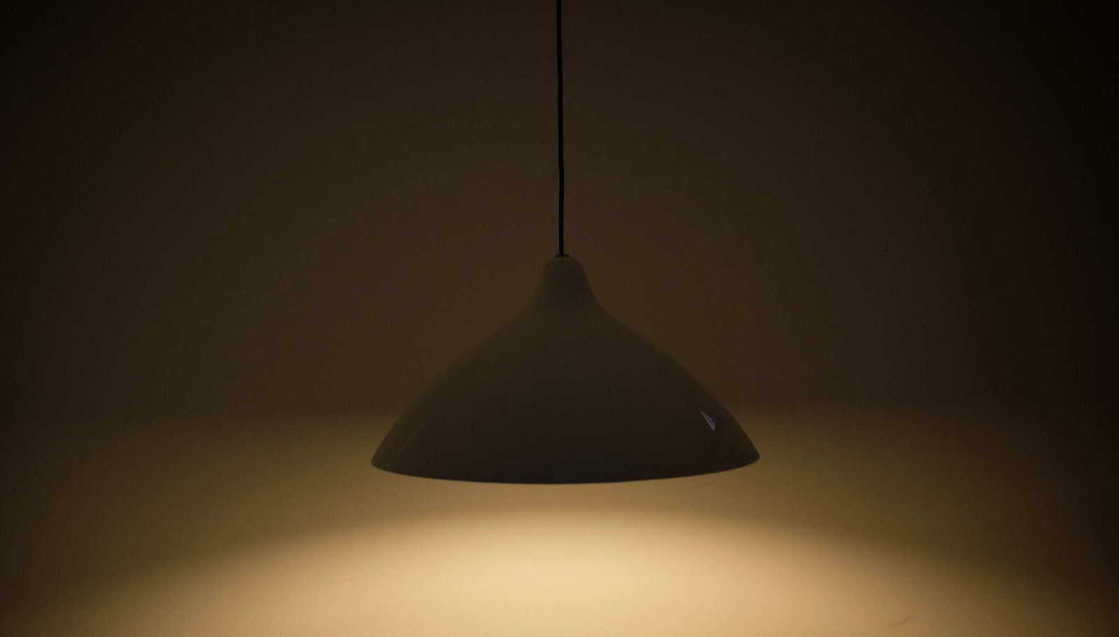 White Pendant Lamp By Lisa Johansson Pape For Orno, Finland 1950s photo vintage