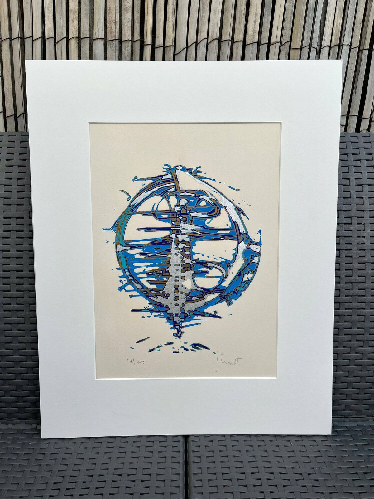 Original Vintage Hand Signed Silkscreen Print Ami Shavit (B1934) Israel photo furniture