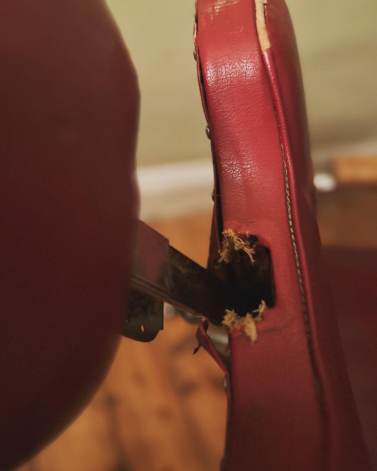 1950/60s Bauhaus Style Red Leather Chair photo Furniture