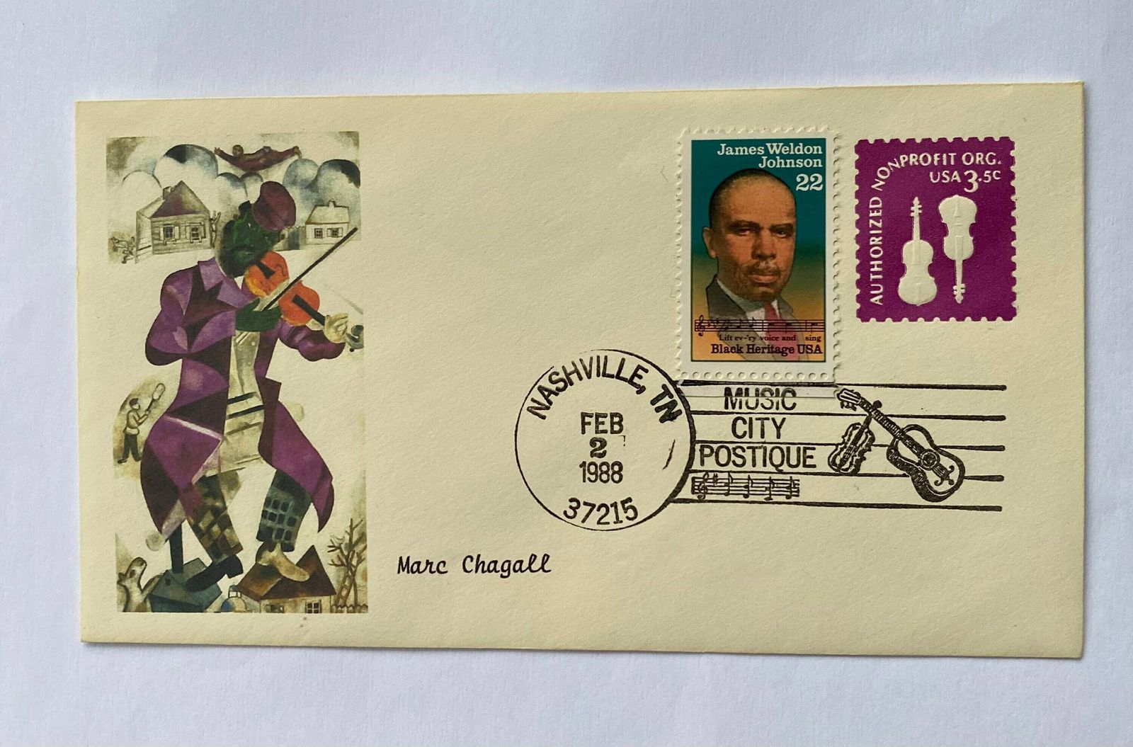Original Vintage Rare Marc Chagall Poster With Chagall Stamped Envelope photo furniture