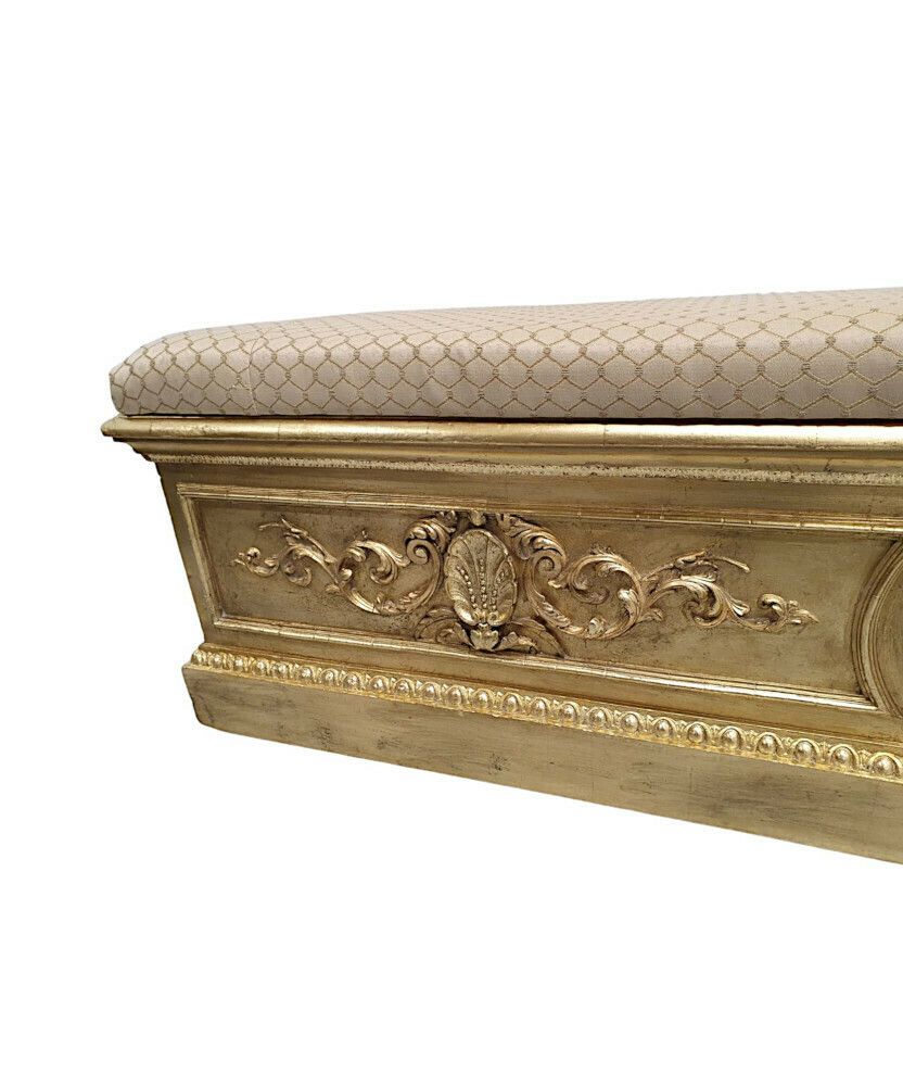A Very Rare 19th Century Giltwood Country House Jardineire Converted To A Long Stool photo furniture