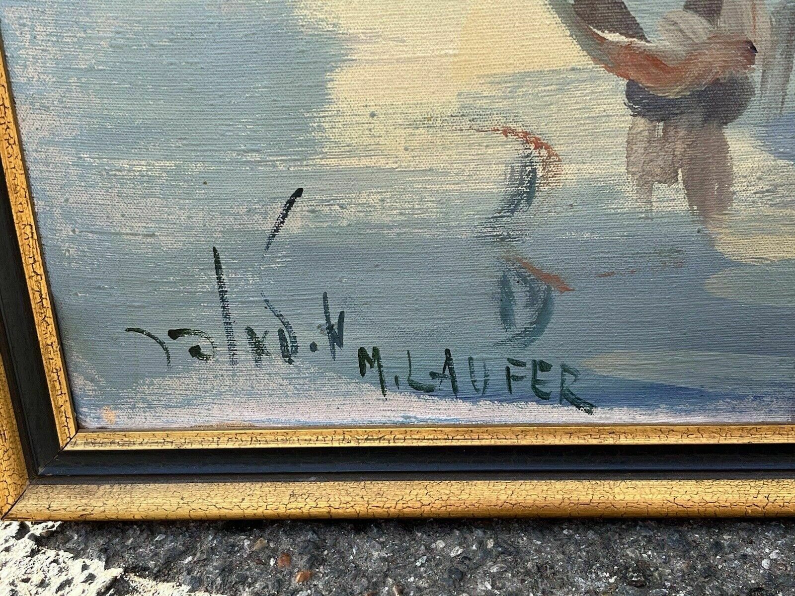 Marine Oil Painting, Signed M Laufer 1922 2008. Large In Size photo furniture
