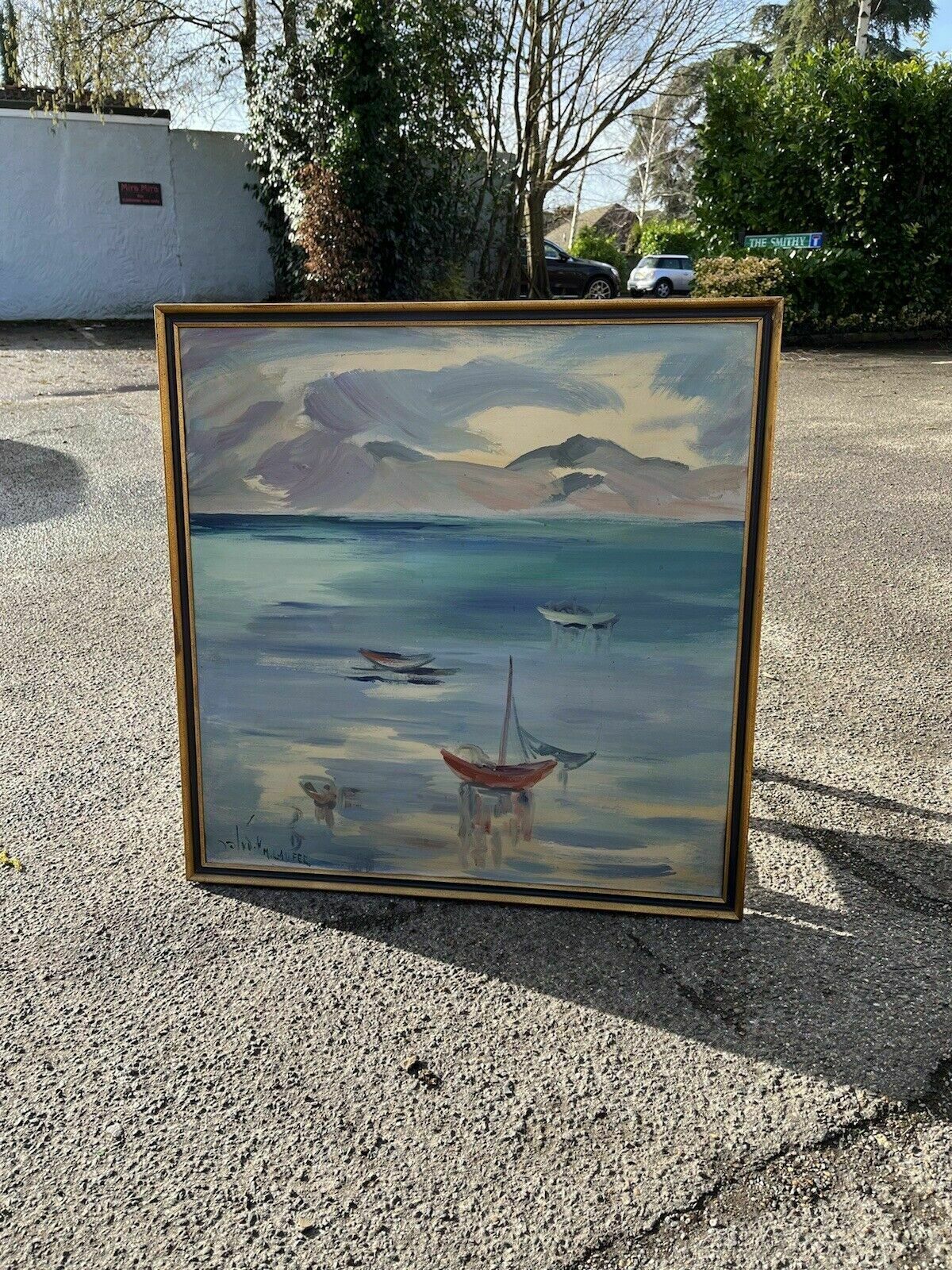 Marine Oil Painting, Signed M Laufer 1922 2008. Large In Size photo vinterior