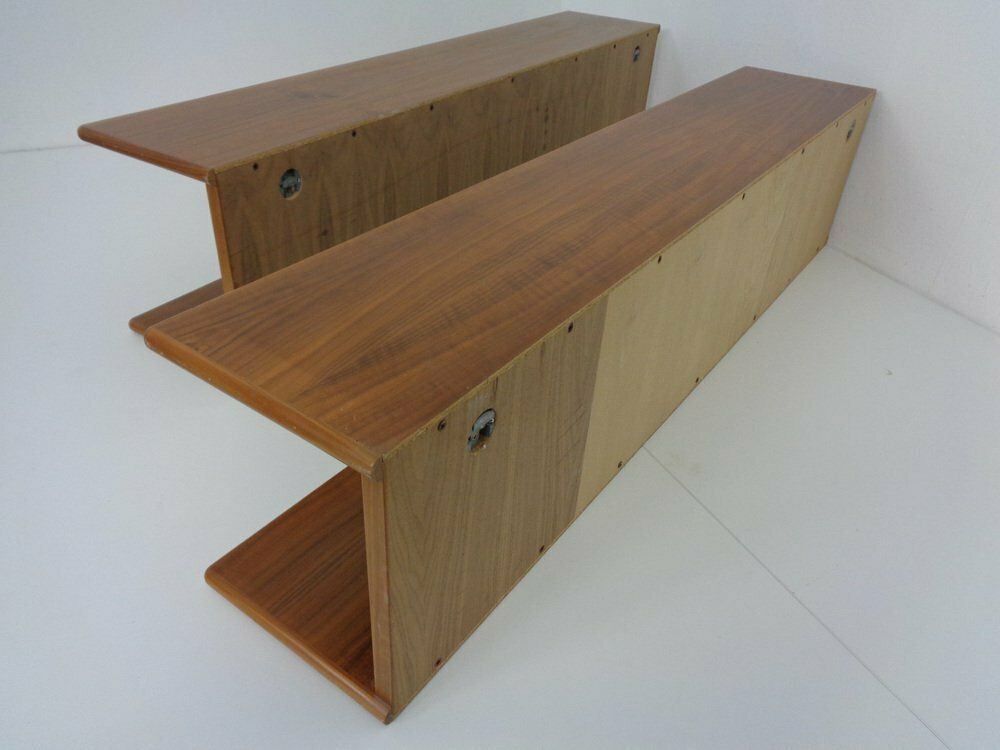 Large Danish Teak Wall Shelves, 1970s, Set Of 2 photo Furniture