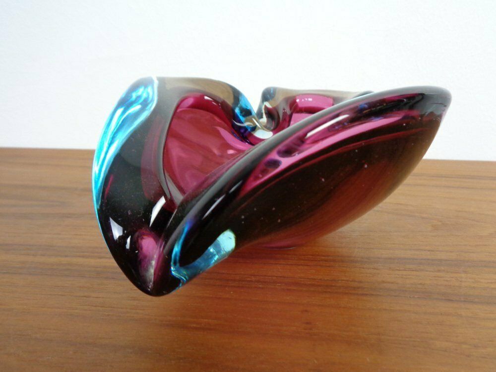 Large Sommerso Murano Glass Ashtray By Flavio Poli, Italy, 1960s photo furniture