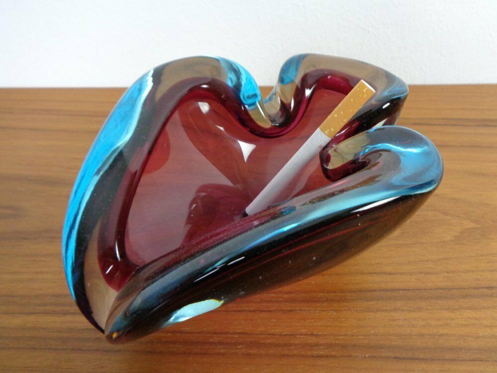 Large Sommerso Murano Glass Ashtray By Flavio Poli, Italy, 1960s photo vinterior