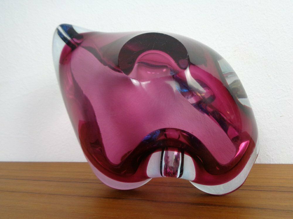 301.0 Large Sommerso Murano Glass Ashtray By Flavio Poli, Italy, 1960s photo