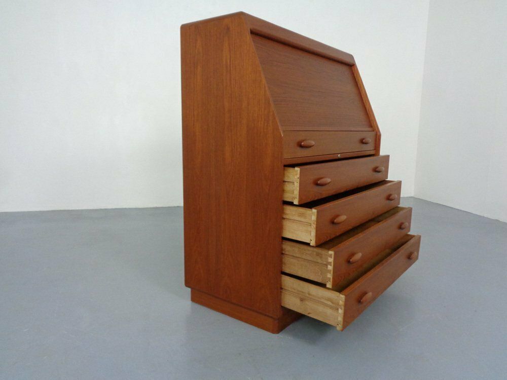 Teak Tambour Secretary From Dyrlund, 1960s photo 1187.0