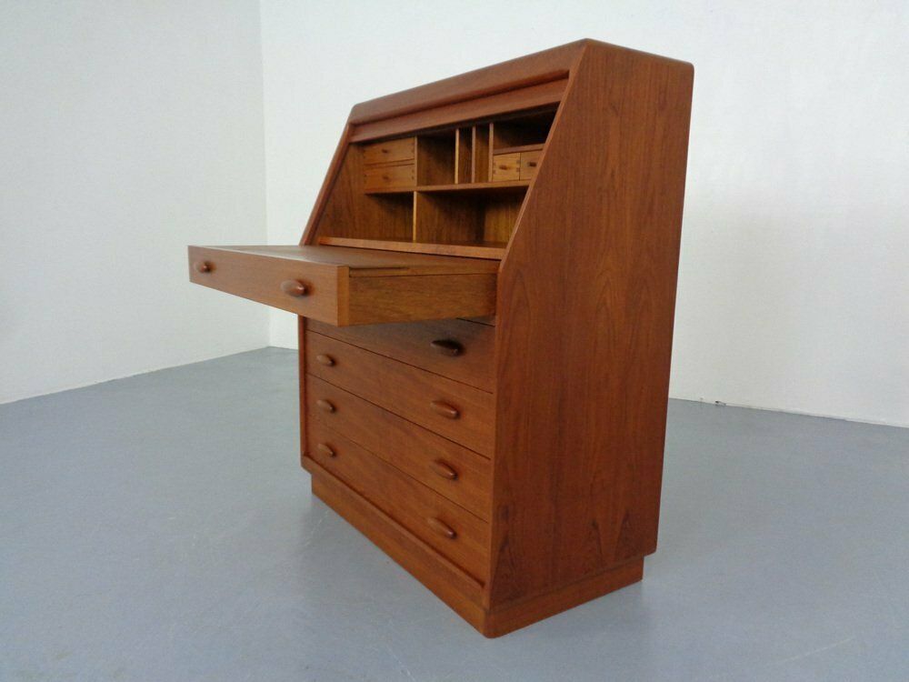 photo furniture Teak Tambour Secretary From Dyrlund, 1960s