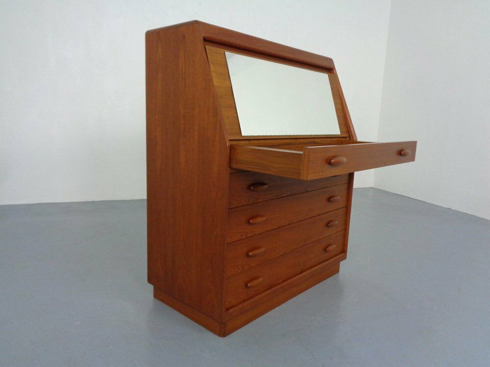 1187.0 Teak Tambour Secretary From Dyrlund, 1960s photo