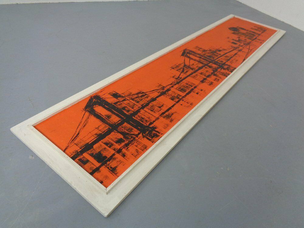 photo vintage Brooklyn Bridge, New York, 1970s, Acrylic On Wood, Framed