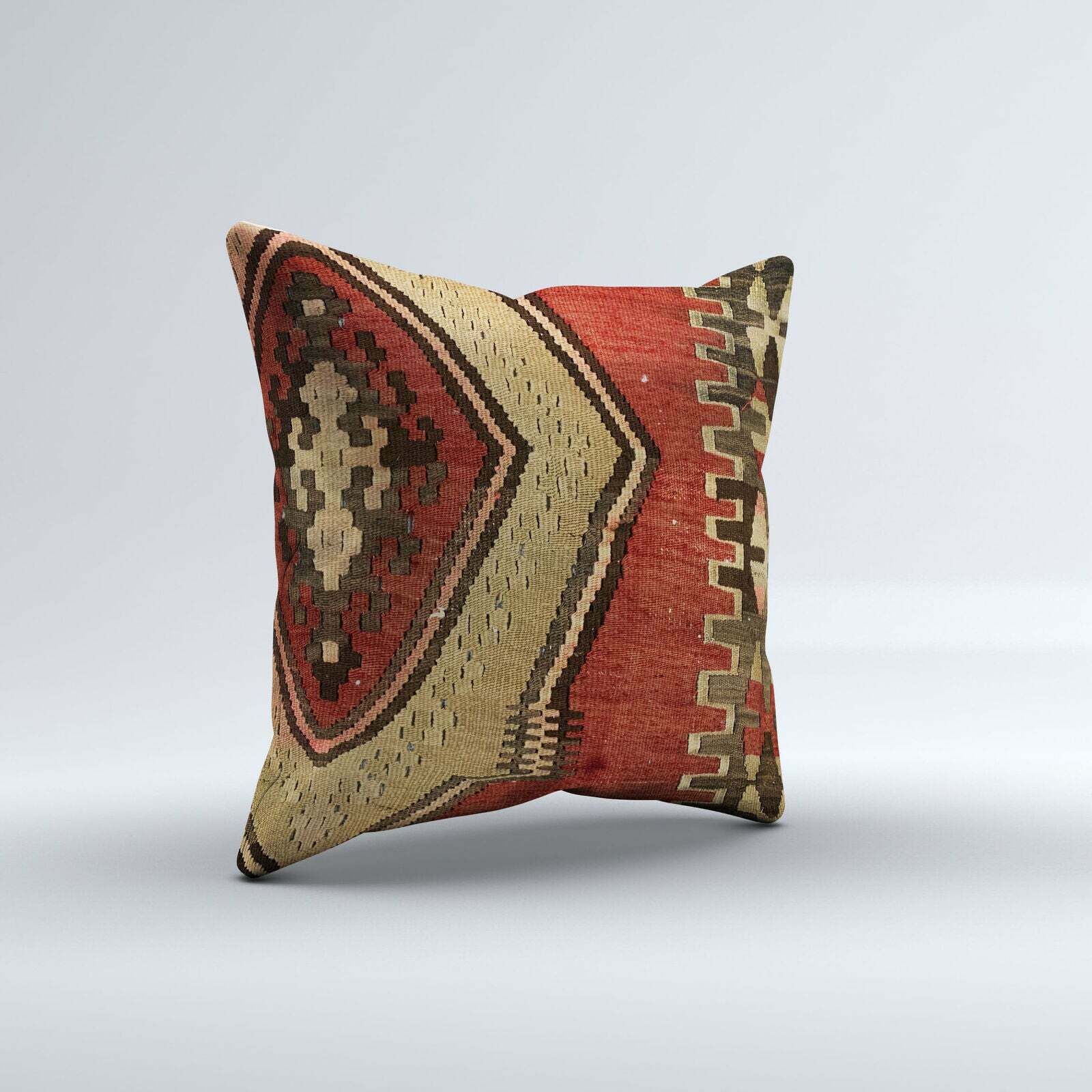 Vintage Turkish Kilim Cushion Cover 60x60 Cm Square Wool Kelim Pillowcase 66405 photo furniture