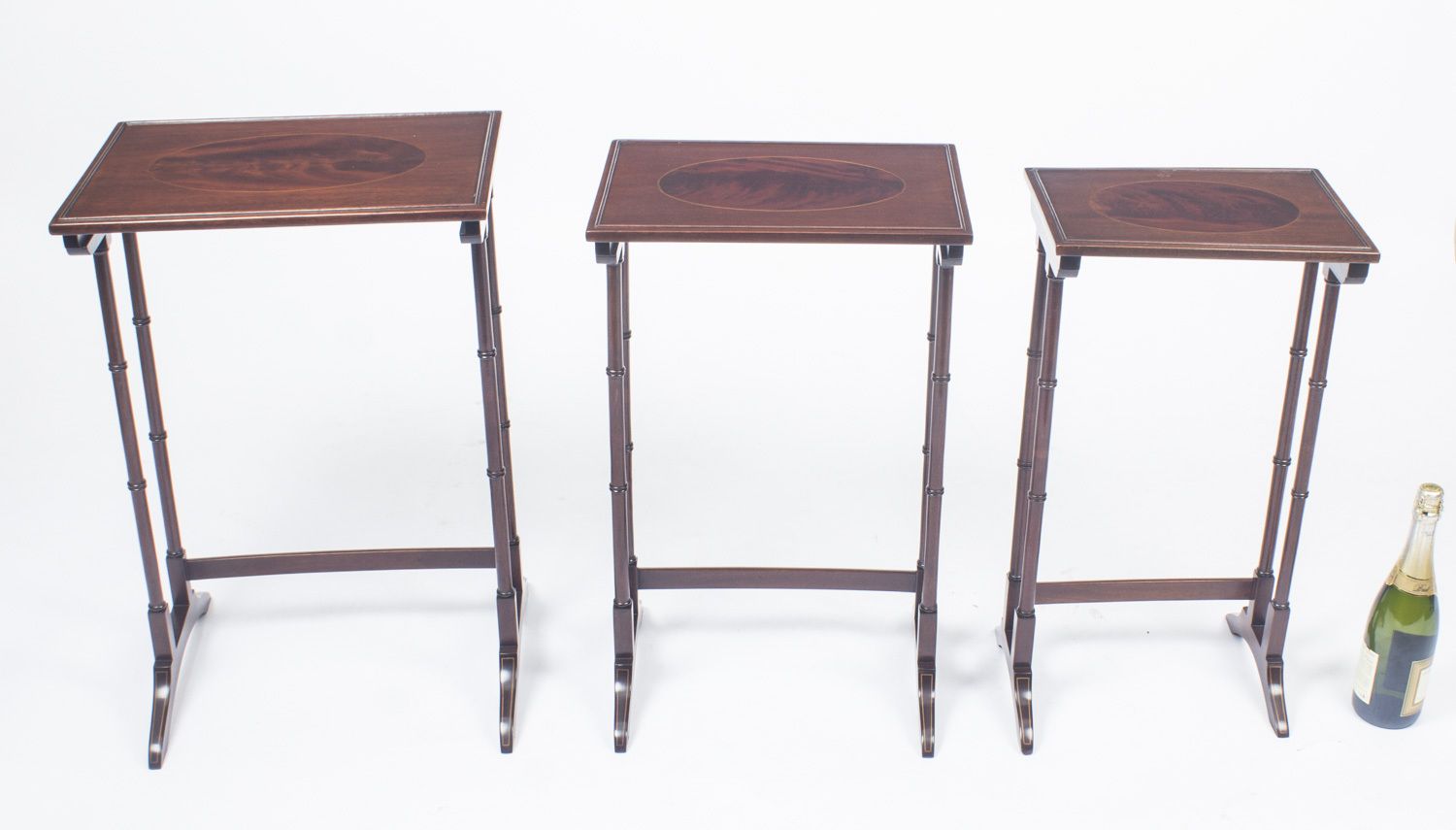 Victorian Mahogany & Inlaid  Nest Of 3 Tables C.1880 photo vintage