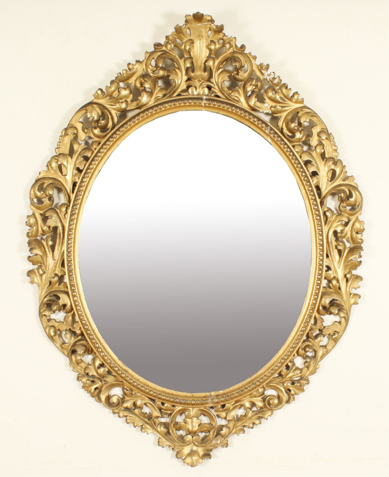 Antique Oval Florentine Giltwood Mirror 19th Century  120x92cm photo buy