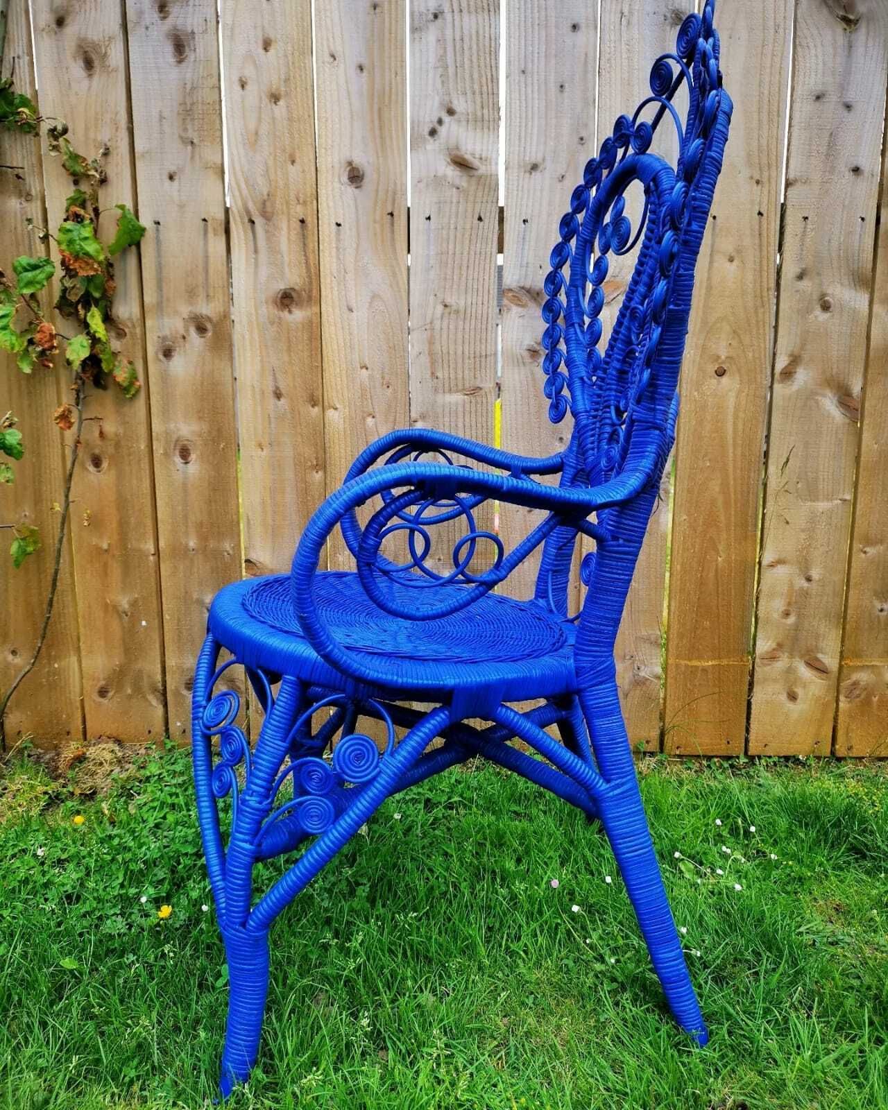 Vintage Spanish Filigree Rattan & Cane Chair photo furniture