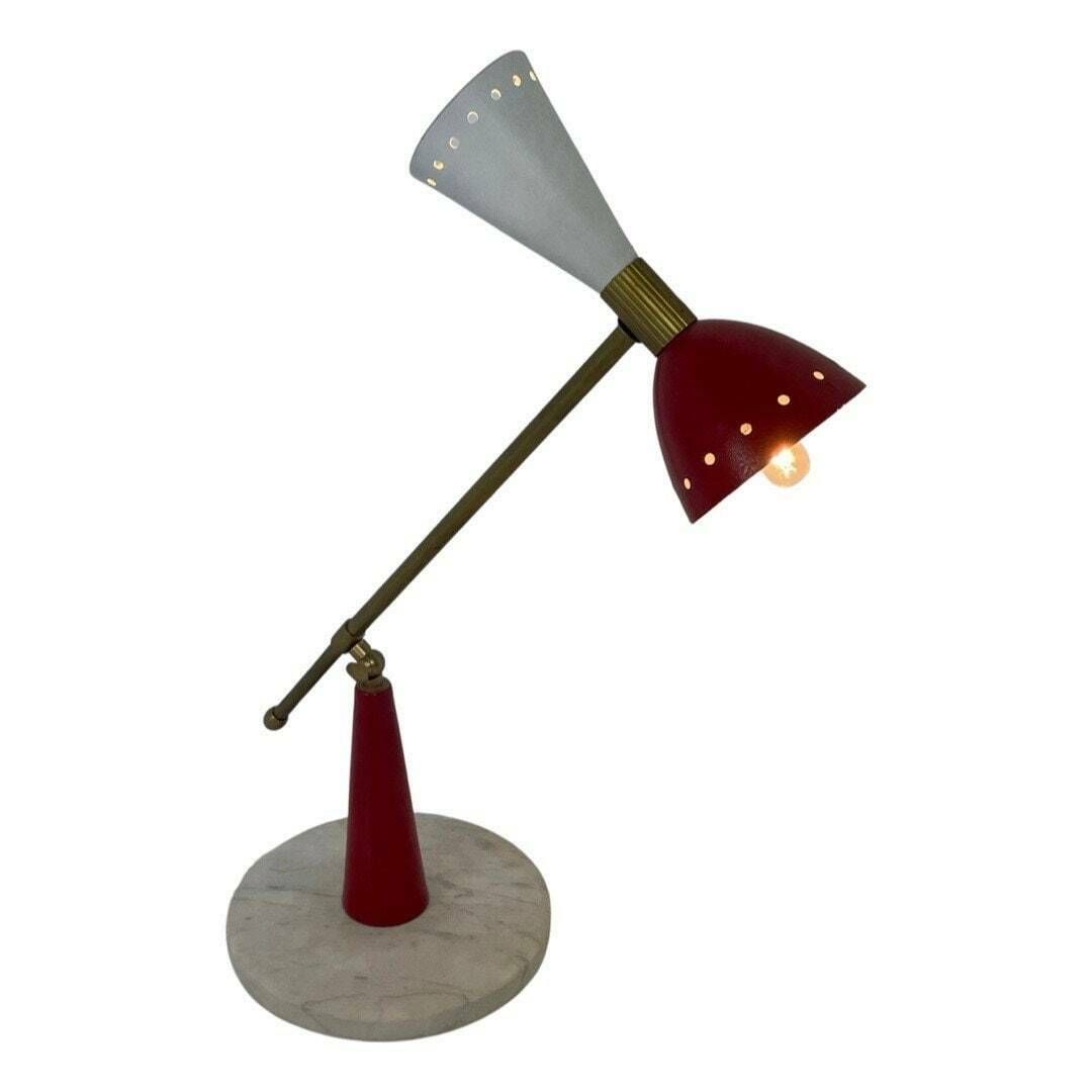 Attr. To   Stilnovo   Diabolo Desk Lamp   Mounted On A Marble Base