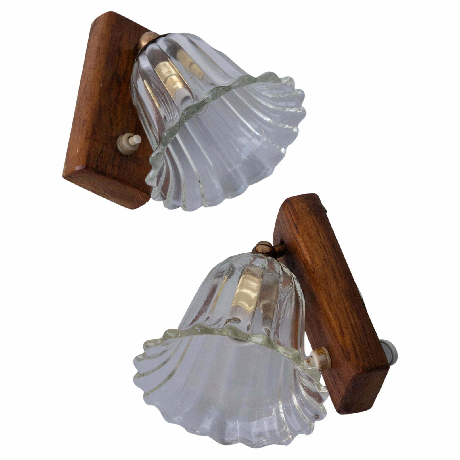 Set Of 2 Art Decò Barovier & Toso Wall Light Murano Art Glass, 1940s