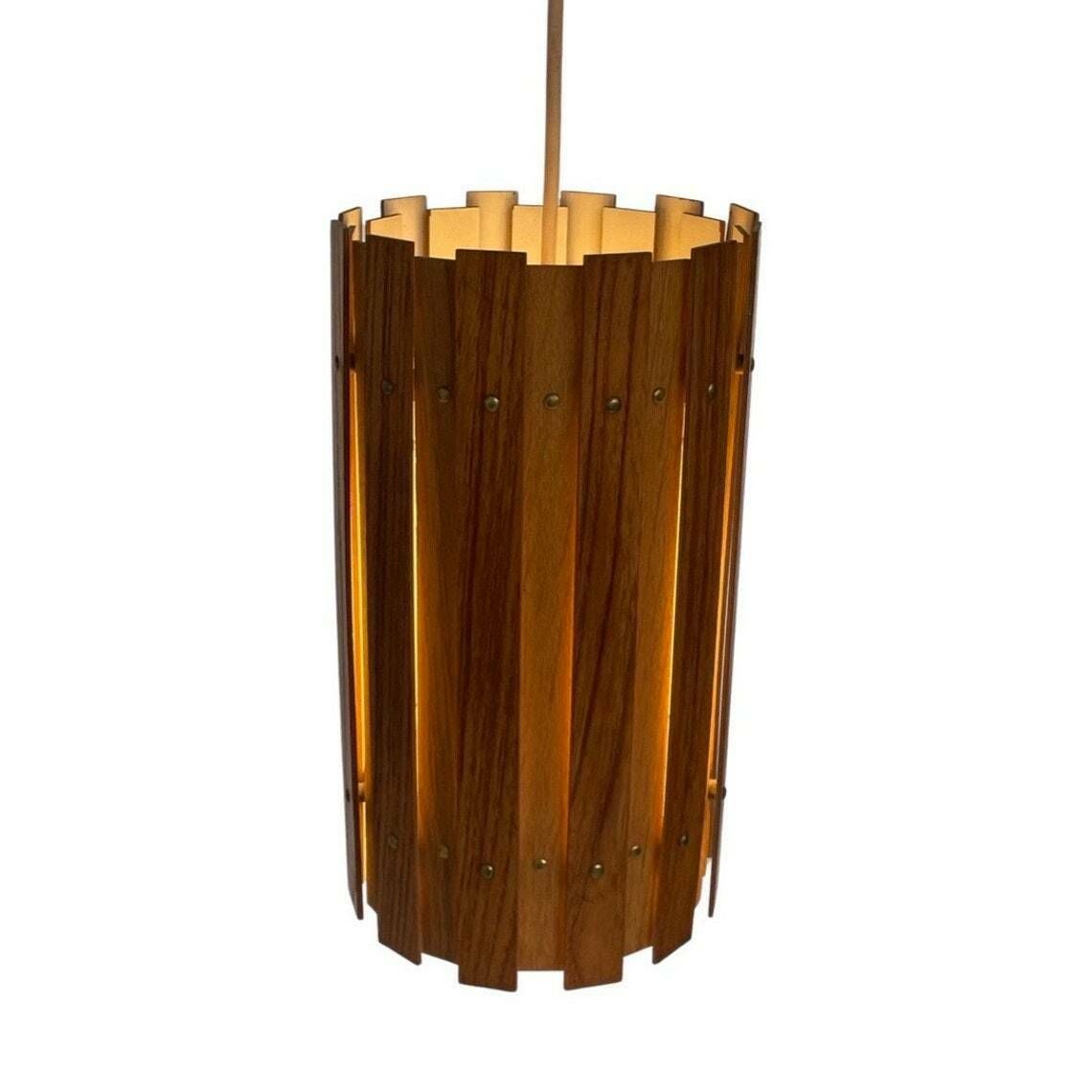 Ca. 1960's Ceiling Fixture   Scandinavian Design   Teak Wood Plywood Cylinder And Matching Ceiling Canopy photo furniture