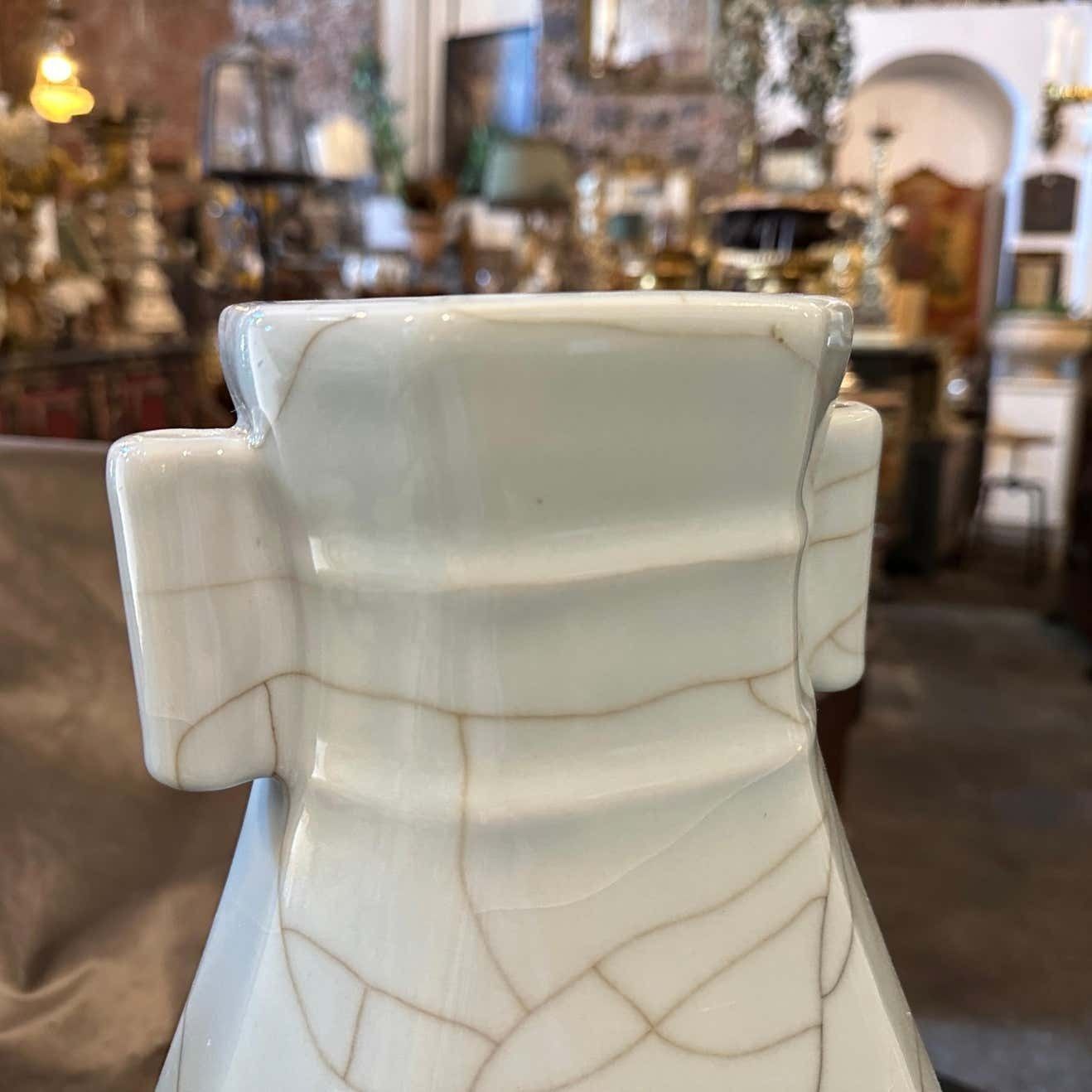 1067.0 19th Century Greyish Celadon Glazed Chinese Porcelain Vase photo