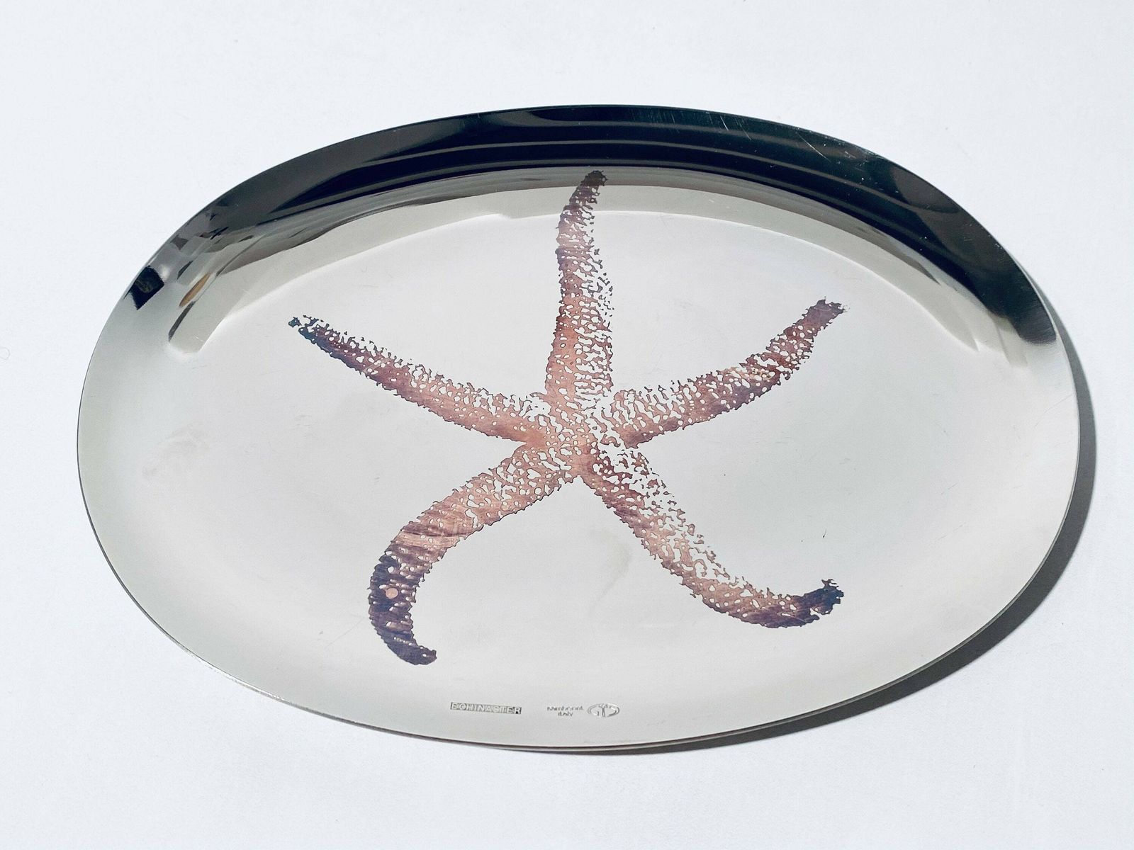 Sambonet Italy Echinaster Starfish Serving Tray / Stainless Steel / Oval Vintage Tableware