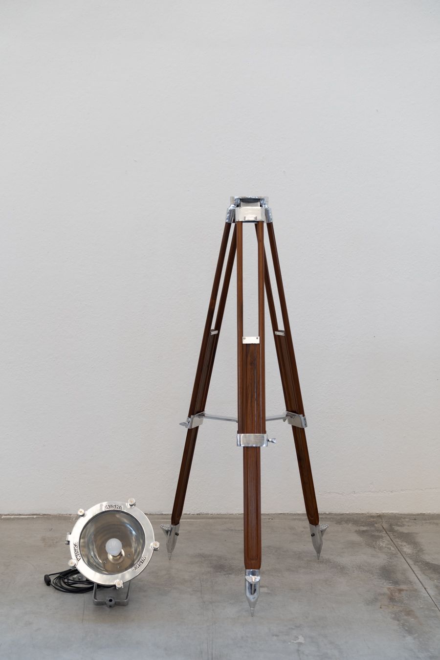 Pair Of Nautical Projector Tripod Floor Lamps Wiska High Wood Vintage Style 1980/1990 photo buy