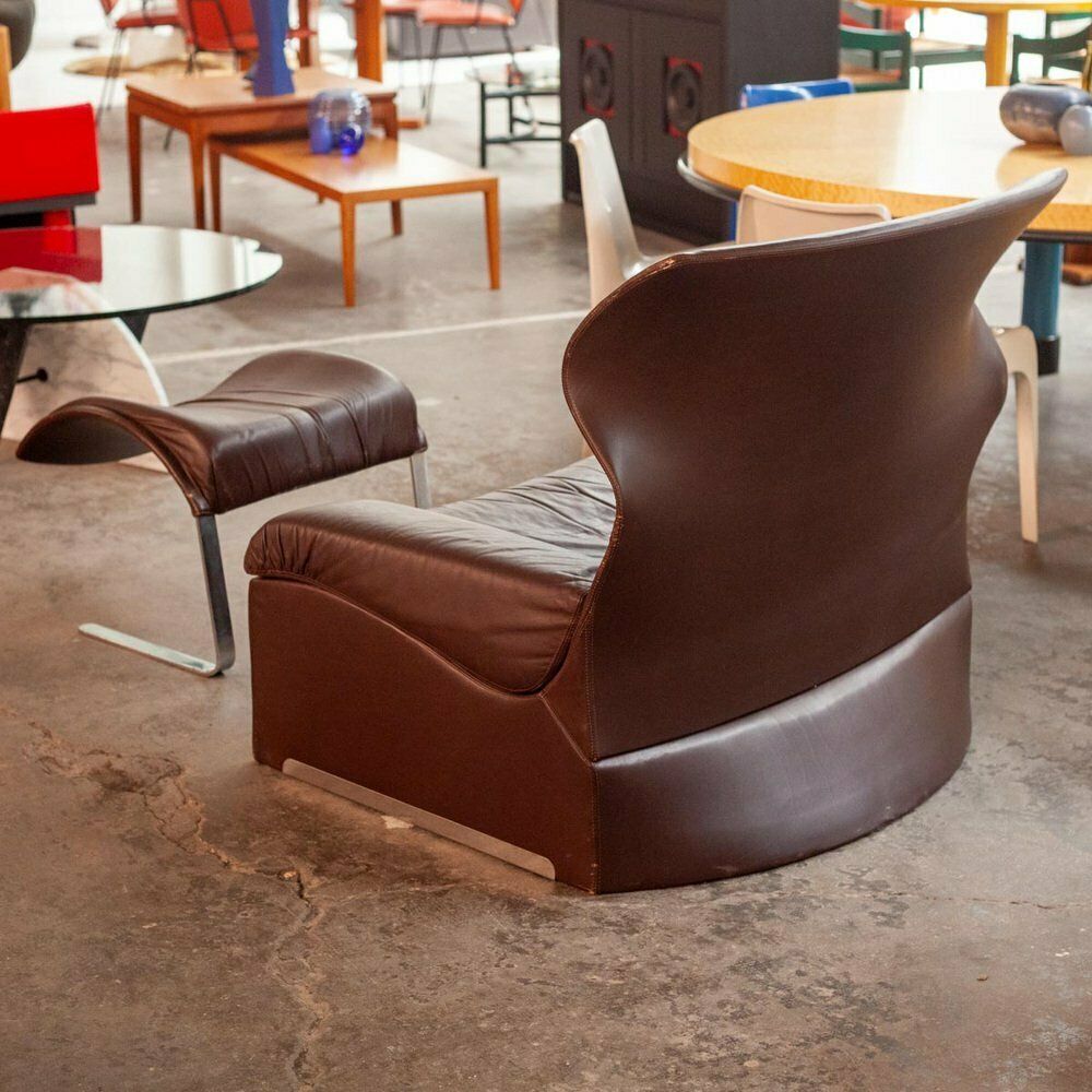 Lounge Chair And Ottoman By Giovanni Offredi For Saporiti, Italy, 1970s, Set Of 2 photo for sale