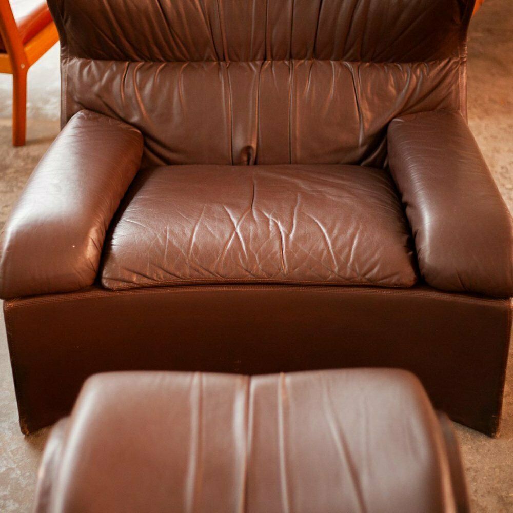 Lounge Chair And Ottoman By Giovanni Offredi For Saporiti, Italy, 1970s, Set Of 2 photo Furniture