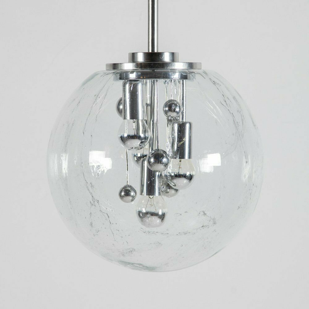 Glass Ball Pendant By Ger Furth For Doria Leuchten, 1960s